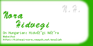 nora hidvegi business card
